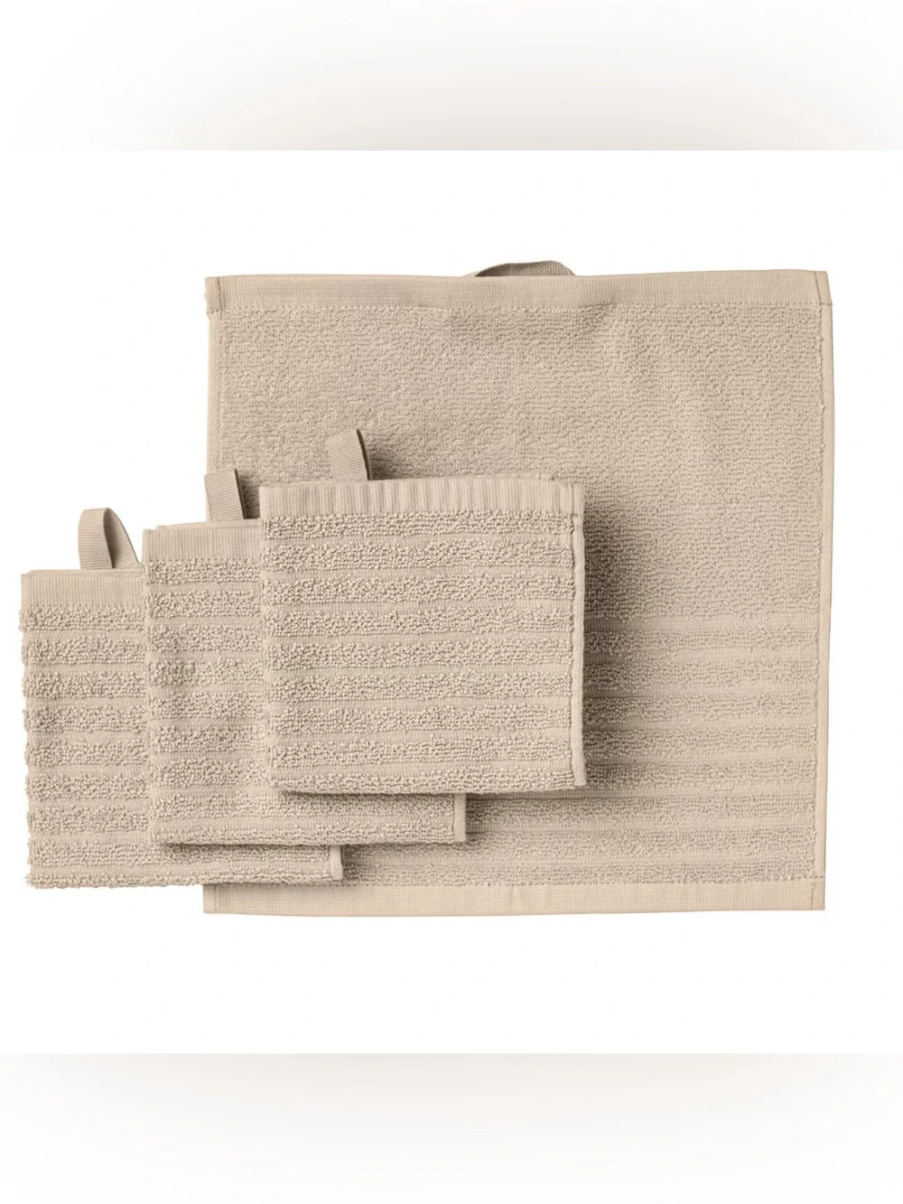 VÅGSJÖN Set of 16 Washcloths - Green, Blue, Gray and Beige